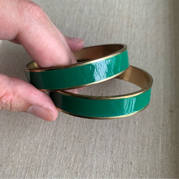 Banana Republic green enamel bangle bracelets - Picture 1 of 5
